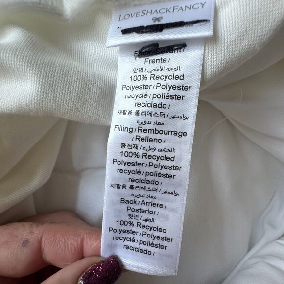 Pottery Barn x LoveShackFancy Sweet Bows Fur Pillow Standard Sham White Bow NWOT - Picture 5 of 6